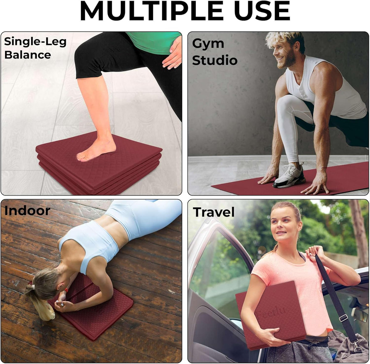 Foldable Yoga Mat, 6mm Thick, Lightweight, Anti-Slip, and Easy to Store – Perfect for Travel, Yoga, Pilates, Home Workouts, and Floor Exercises