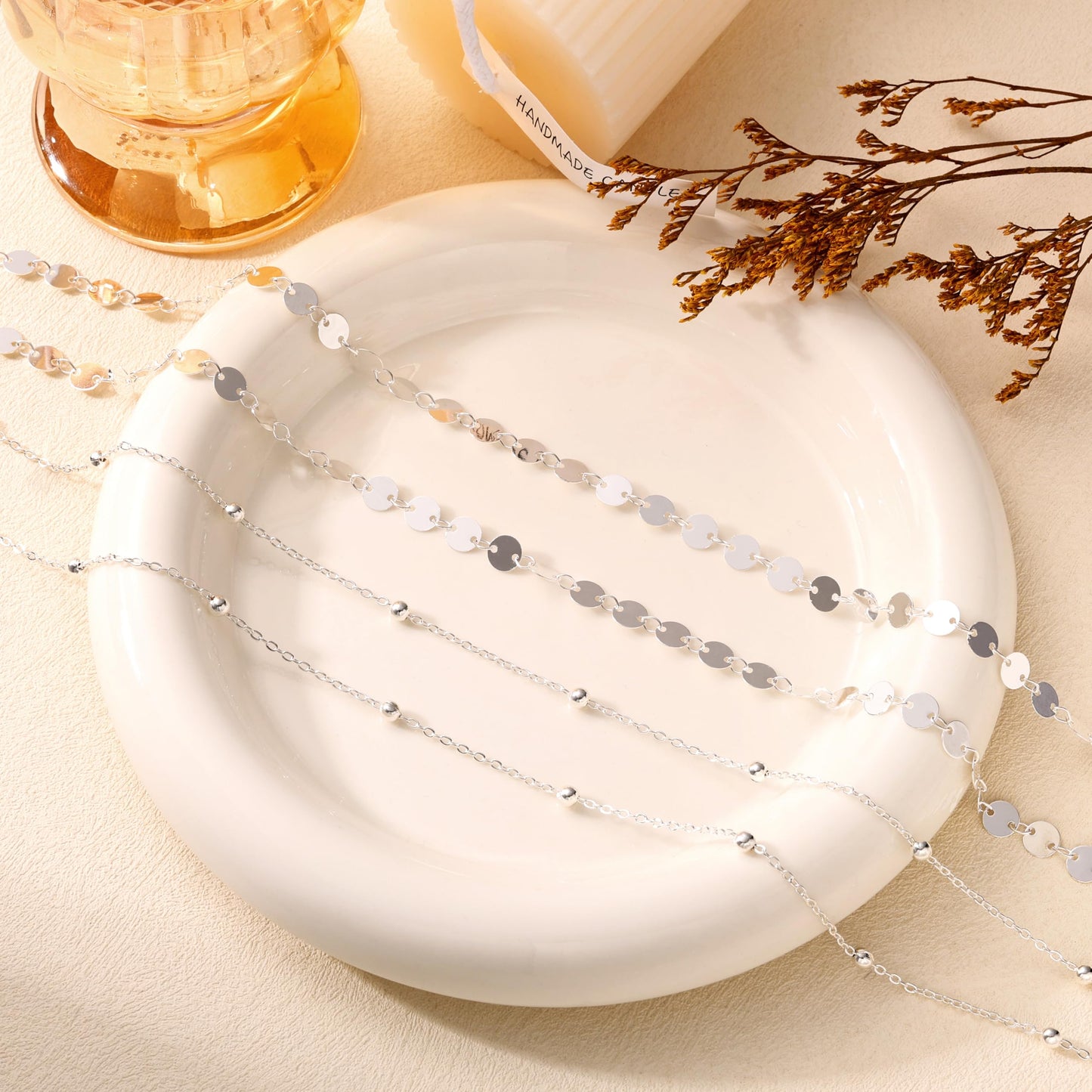 CHESKY Silver Waist Chain for Women Trendy, 2Pcs Layered Belly Chain Belt Adjustable Waterproof Beach Satellite Coin Chain Hypoallergenic Summer Body Chain Jewelry for Women Gifts