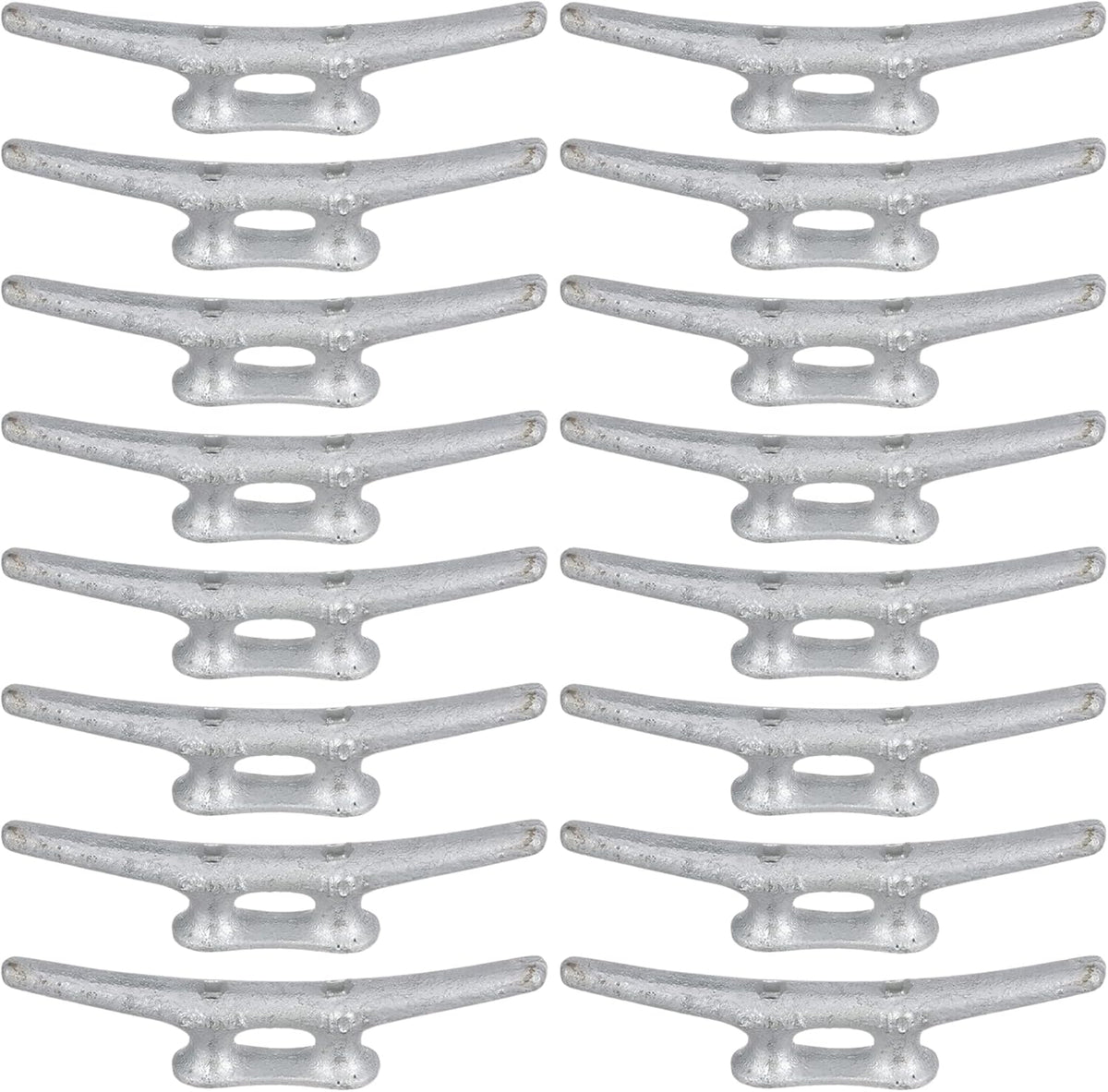MarineNow Hot-Dipped Galvanized Iron Dock Cleat – Choose Size: 4", 6", 8", 10", 12", 14" – Heavy-Duty Boat Cleats for Dock Lines – Available in Single or Bulk Multi-Packs