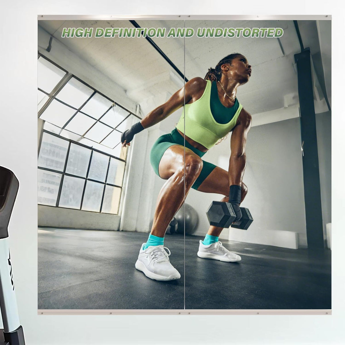 ROOMTEC Workout Mirrors for Home Gym 60"x30"-2PCS, Large Wall Mirror Full Length for Fitness, Yoga, Big Wall Mounted Frameless Glass Mirror for Garage, Dance Studio, Bedroom