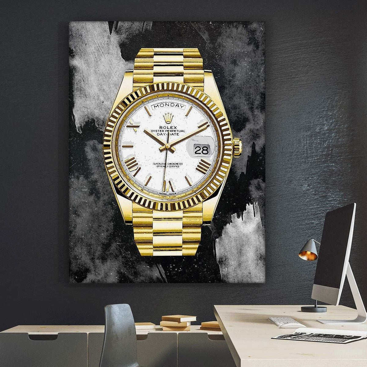 SuccessHunters Luxury Gold Watch Canvas Print Office Wall Decoration Home Decor Modern Art Prints Inspiration Motivation Inspire Entrepreneur Quote Inspirational Motivational House Decal (8 x 8 in)