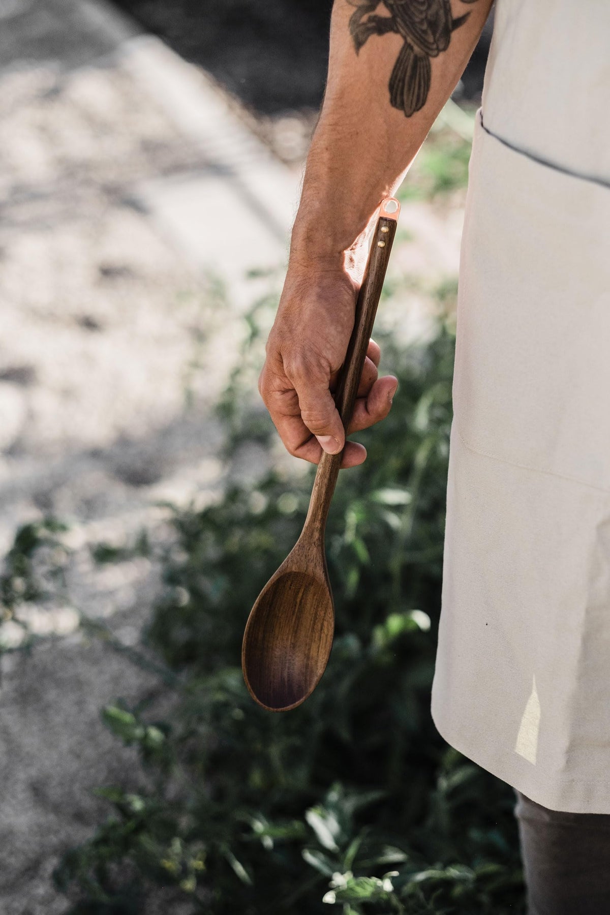 Barebones Wooden Spoon - Large Wooden Spoon Crafted with Durable Black Walnut - Wooden Cooking Utensils and Home Essentials