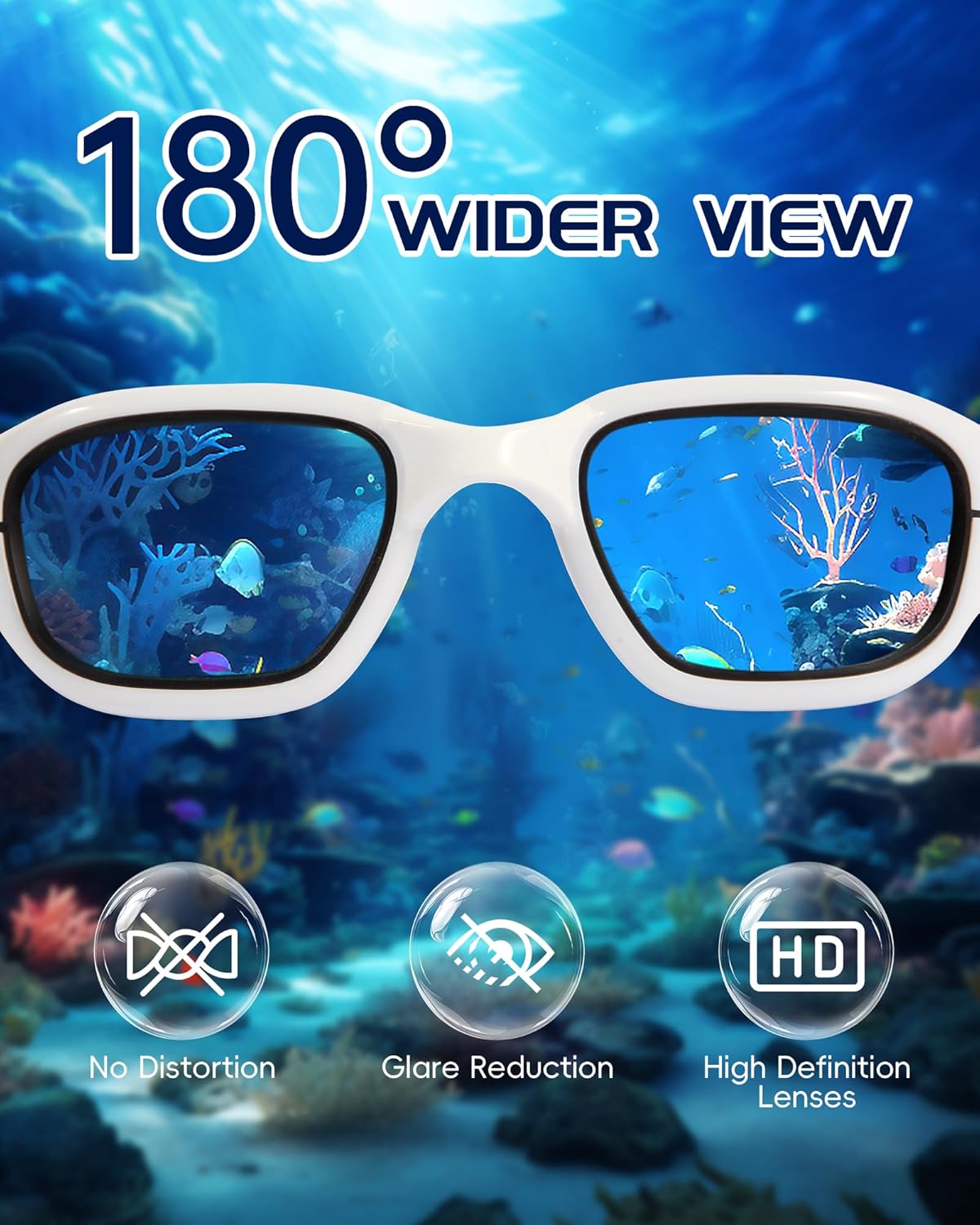 Swim Goggles, Goggles Adult with Swimming Cap, Nose Clip & Ear Plugs, UV Protection Anti-Fog Lens and Case for Adult