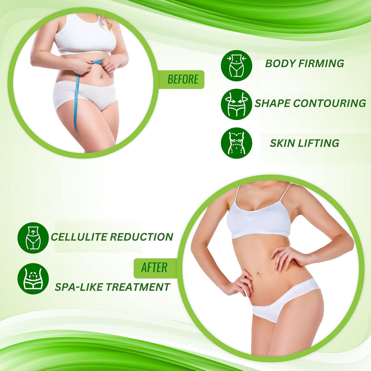 Contouring Moisturizing Body Wrap. New improved all natural cellulite solution (5 WRAPS)