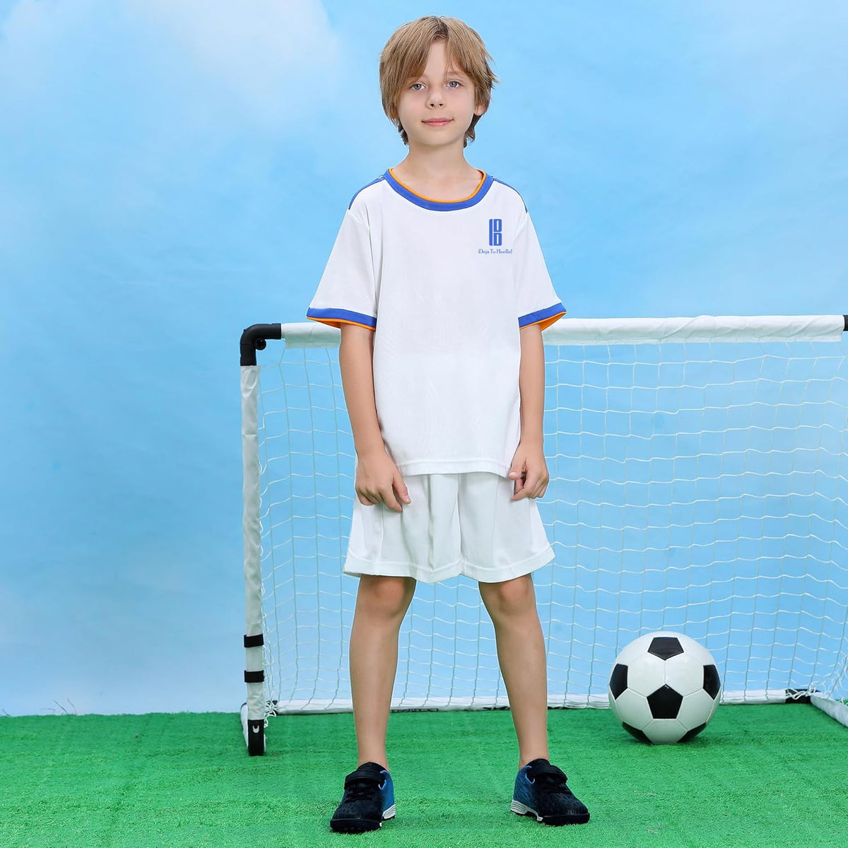 brooman Kids Indoor Soccer Shoes Boys Girls Soccer Cleats Athletic Turf Shoes