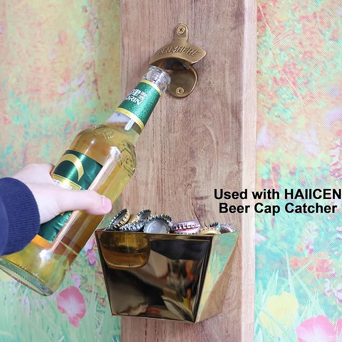 15 PCS Aged Gold Bottle Opener Wall Mounted Beer Cap Opener Mountable Bulk for Table Craft