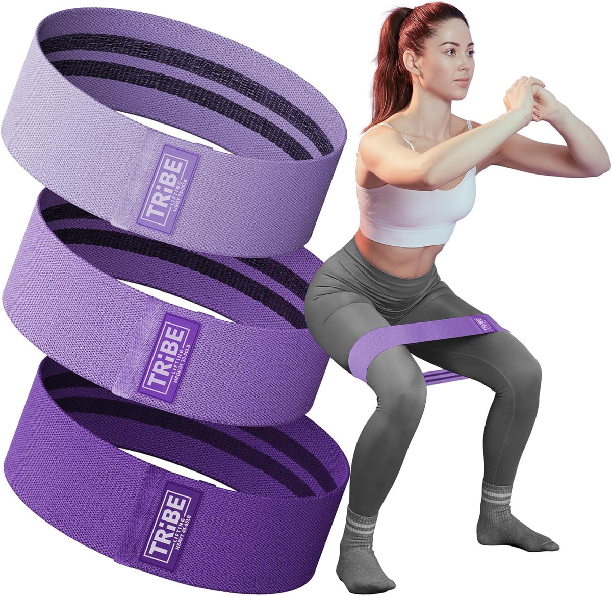 Fabric Resistance Bands for Legs - Workout Bands Resistance Bands for Men and Women - Booty Bands for Working Out - Exercise Bands Resistance Bands Set - Elastic Bands for Exercise