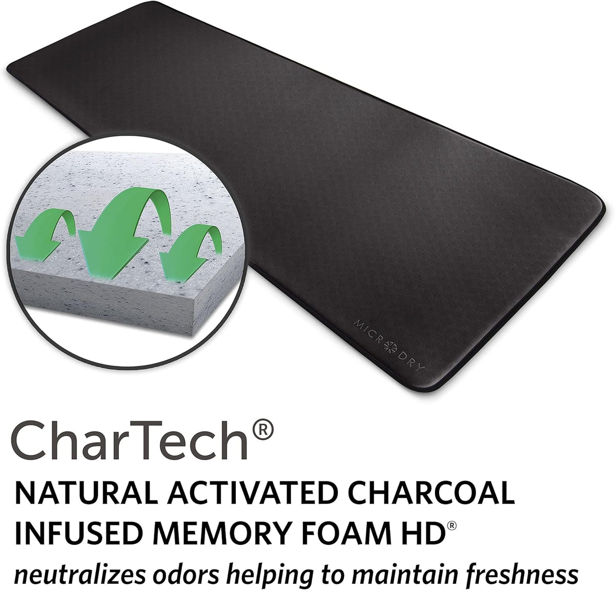 MICRODRY Deluxe Fitness Exercise Yoga Mat for Home & Gym, Extra Thick for High Impact Training, Multi Layered Skid Resistant Surface, Odor Neutralizing with Carrying Strap