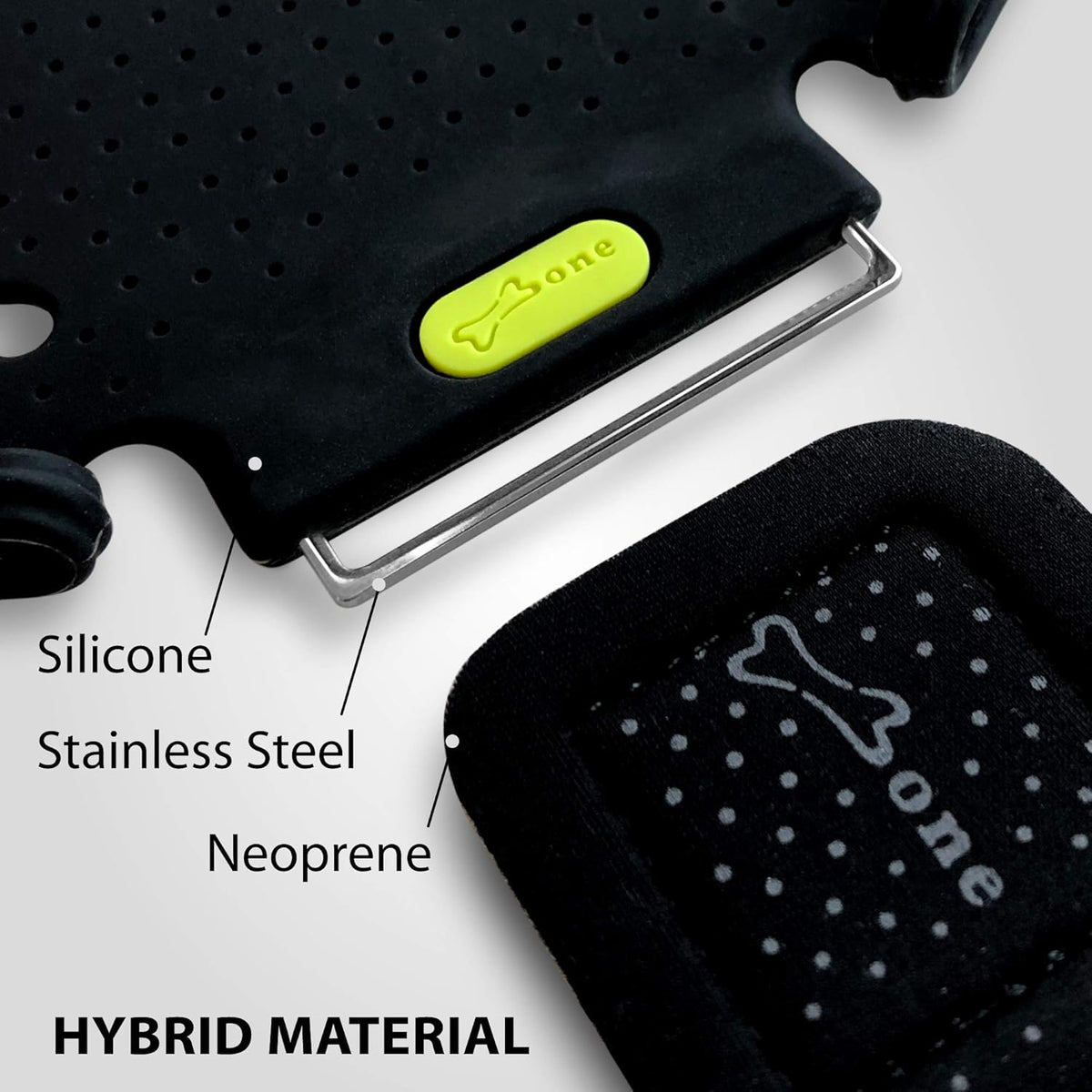 【Bone】 Run Tie Running Armband Phone Holder, Cell Phone Arm Band for Apple iPhone 14 13 12 11 Pro Max Mini XS XR X 8 7 6 Plus Galaxy S10 S9 S8 Smartphone, Phone Size 4-6.7" Black XL