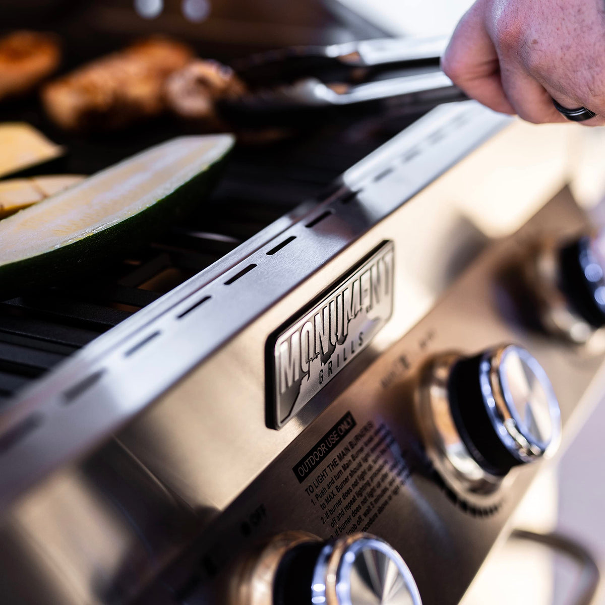 Monument Grills Larger 4-Burner Propane Gas Grills Stainless Steel with BBQ Cover(2 Items), Outdoor Use