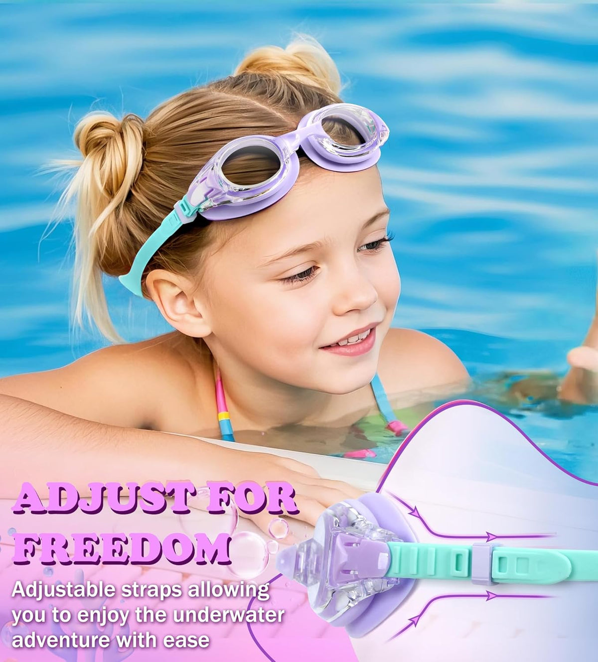 Aegend 2 Pack Kids Goggles, Swimming Goggles for Kids Age 4-16 Boys and Girls Youth, Anti-Fog Waterproof Anti-UV Pool Goggles