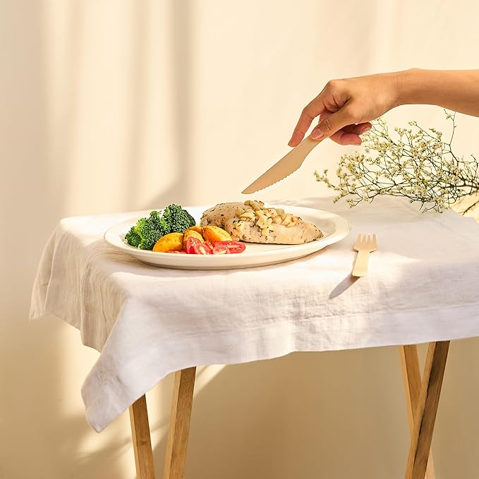 Wooden Knives 300 Pieces | Natural Birch Wood Disposable Knives | Biodegradable, Smooth & Strong for Parties, Weddings, and Outdoor Events