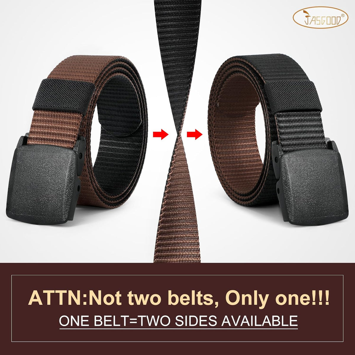 JASGOOD Nylon Canvas Breathable Military Tactical Men Waist Belt With Plastic Buckle