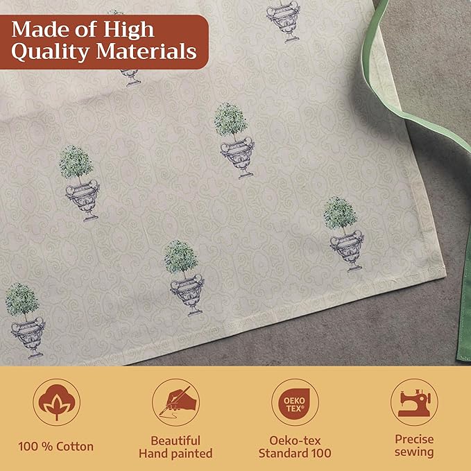 Maison d' Hermine 100% Cotton Apron for women with Pocket Kitchen Chef Apron for Men Cooking Mothers Day Gifts