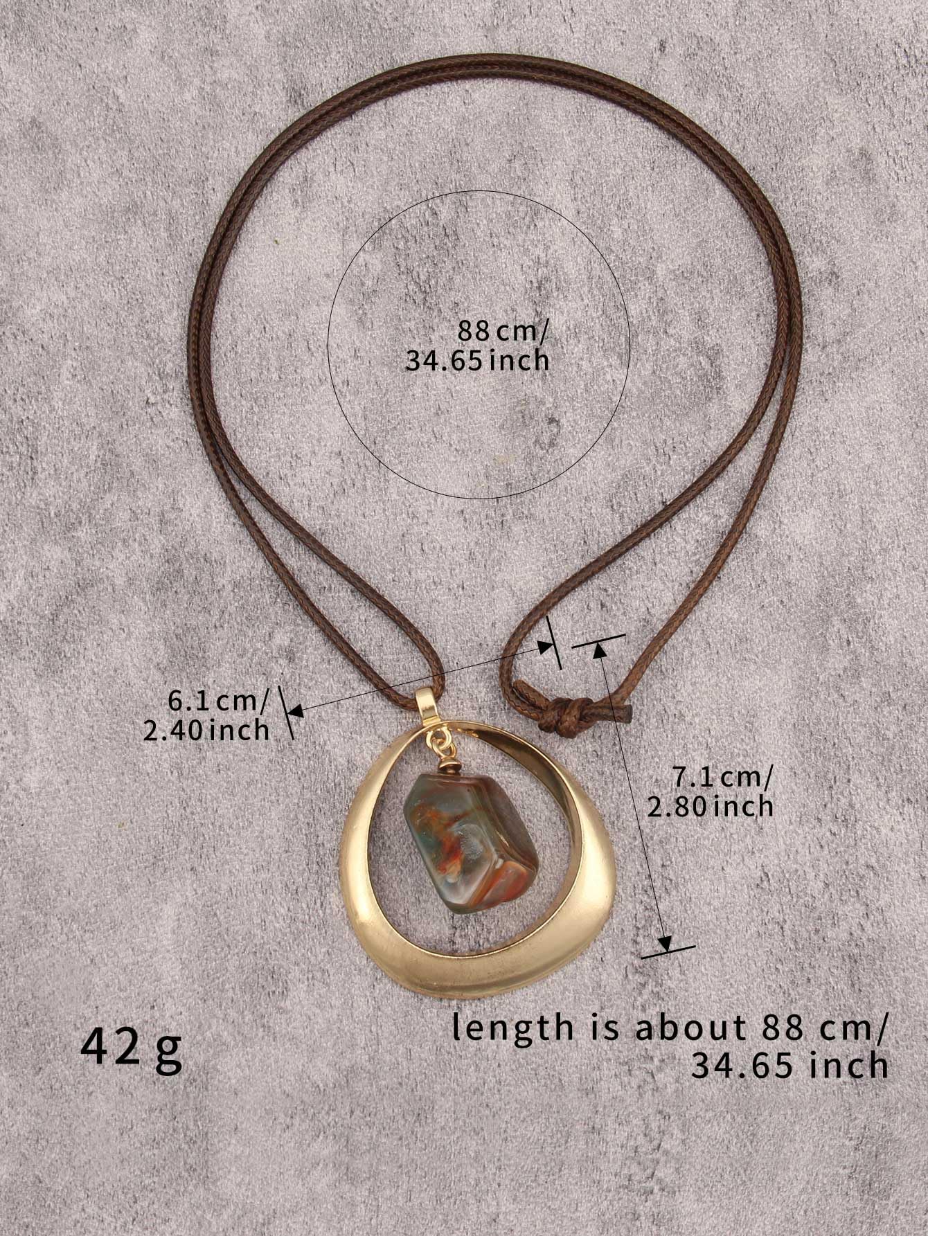 joymiao Boho Necklaces for Women Trendy Bohemian Necklaces Chunky Statement Vintage Necklace Hand Made Jewelry Gold Pendant with Resin Stone