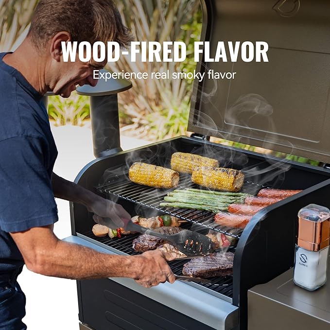 Z GRILLS 8-in-1 Outdoor BBQ Grill with PID 2.1 Controller, Wood Pellet Smoker, Auto Temperature Control, Huge Storage Cabinet Side Shelf with Tool Hooks, 572 sq in Cooking Area for Camping Party