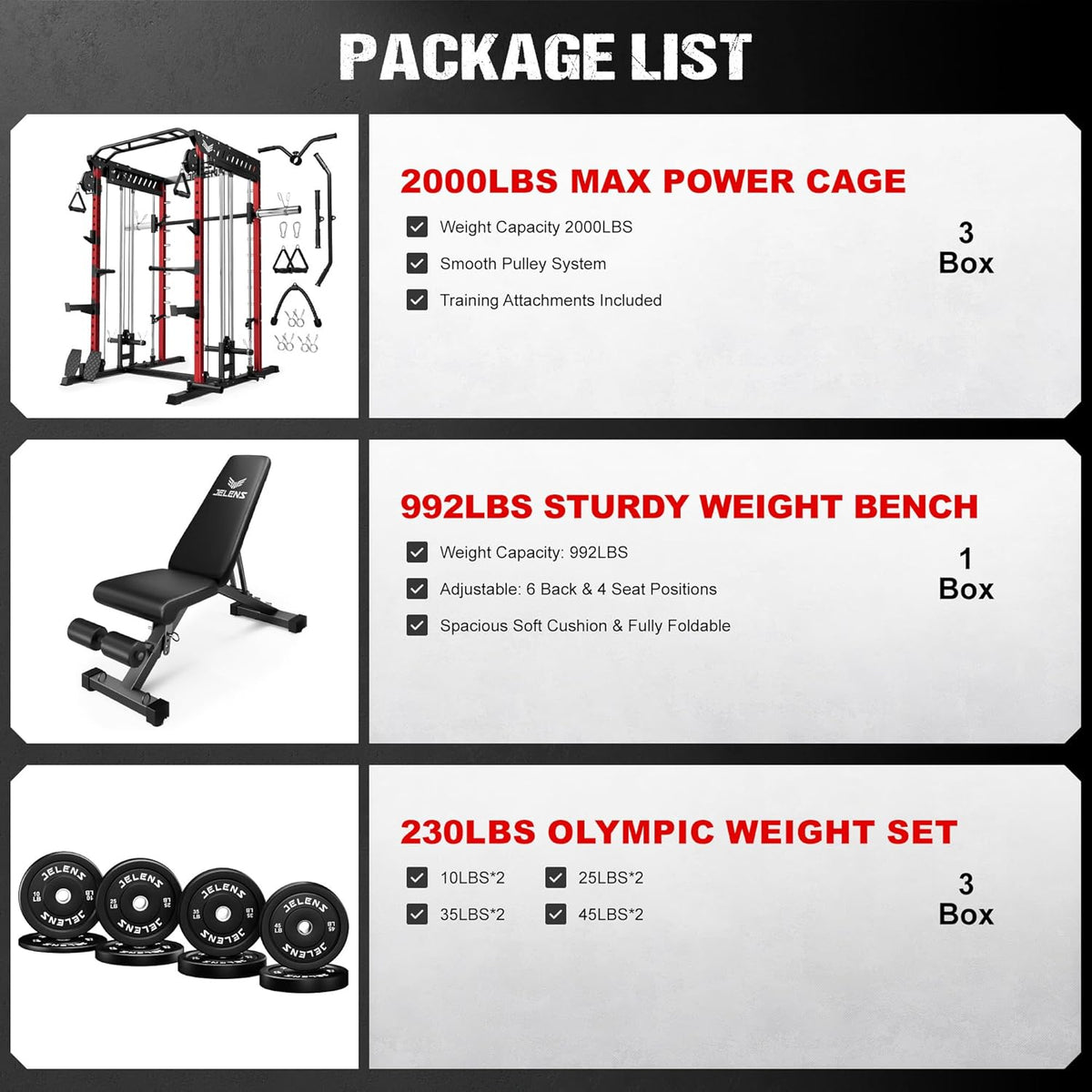 M21 Smith Machine, Multi-Function Power Cage with Dual Pulley Cable Crossover System, 2000LBS All-in-One Squat Rack with Smith Bar and Attachments