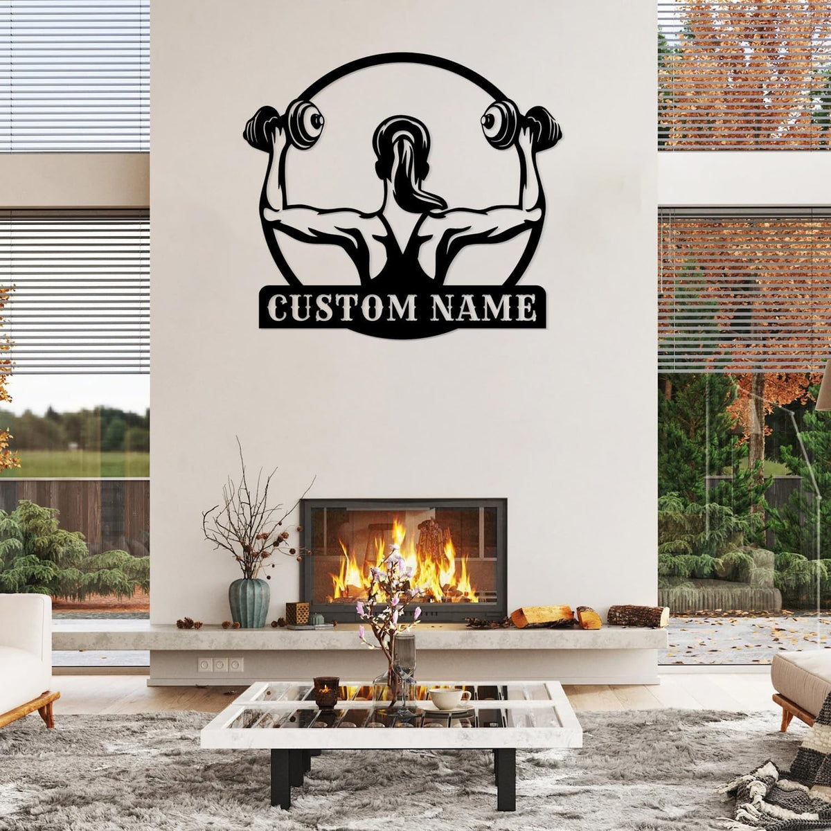 Customized Metal Gym Name Sign, Personalized Sports Room Wall Art,Metal Gym Sign,Unique Fitness Wall Sign, Gym Lovers Unique Gift, Gym Wall Art,Training Center Sign (Style-16)