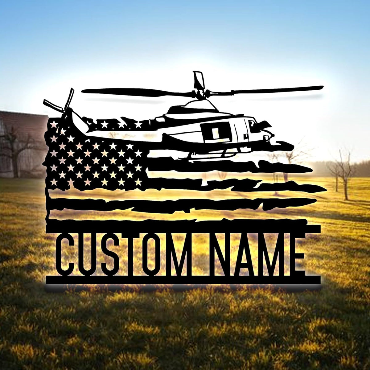 Personalized US Army Helicopter Metal Sign With LED Lights, Custom Helicopter Metal Sign, Hobbie Gifts, Helicopter Sign, Wall Hanging Home Decor Birthday Xmas Gift