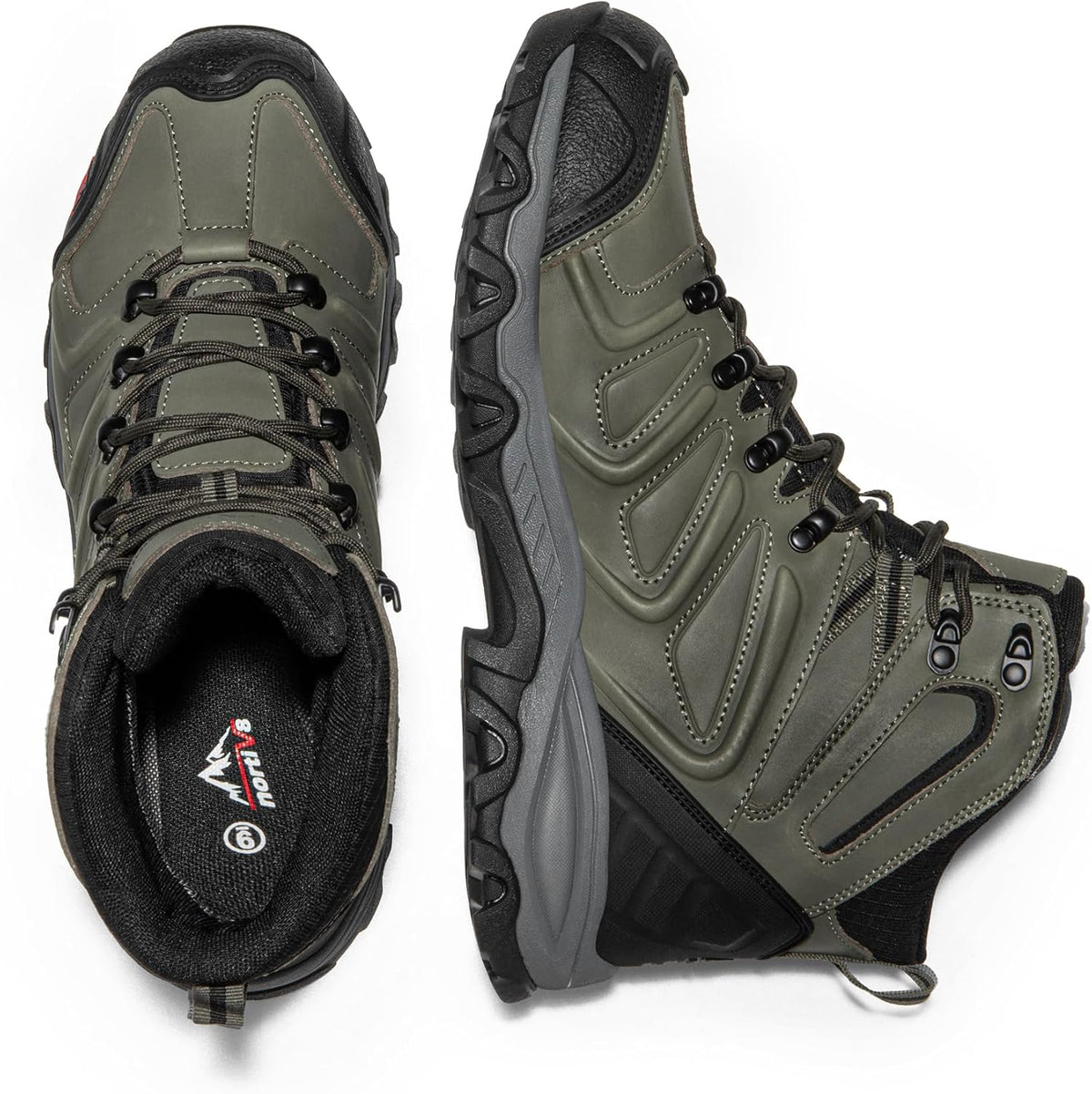 NORTIV 8 Men's Ankle High Waterproof Hiking Boots Outdoor Lightweight Shoes Trekking Trails Armadillo