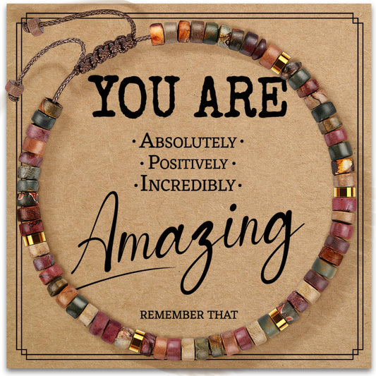 ZOKCC Encouragement Bracelet Gifts for Women - Healing Natural Stone Bracelet - Inspirational Gifts for Women Sister Bestie Friends