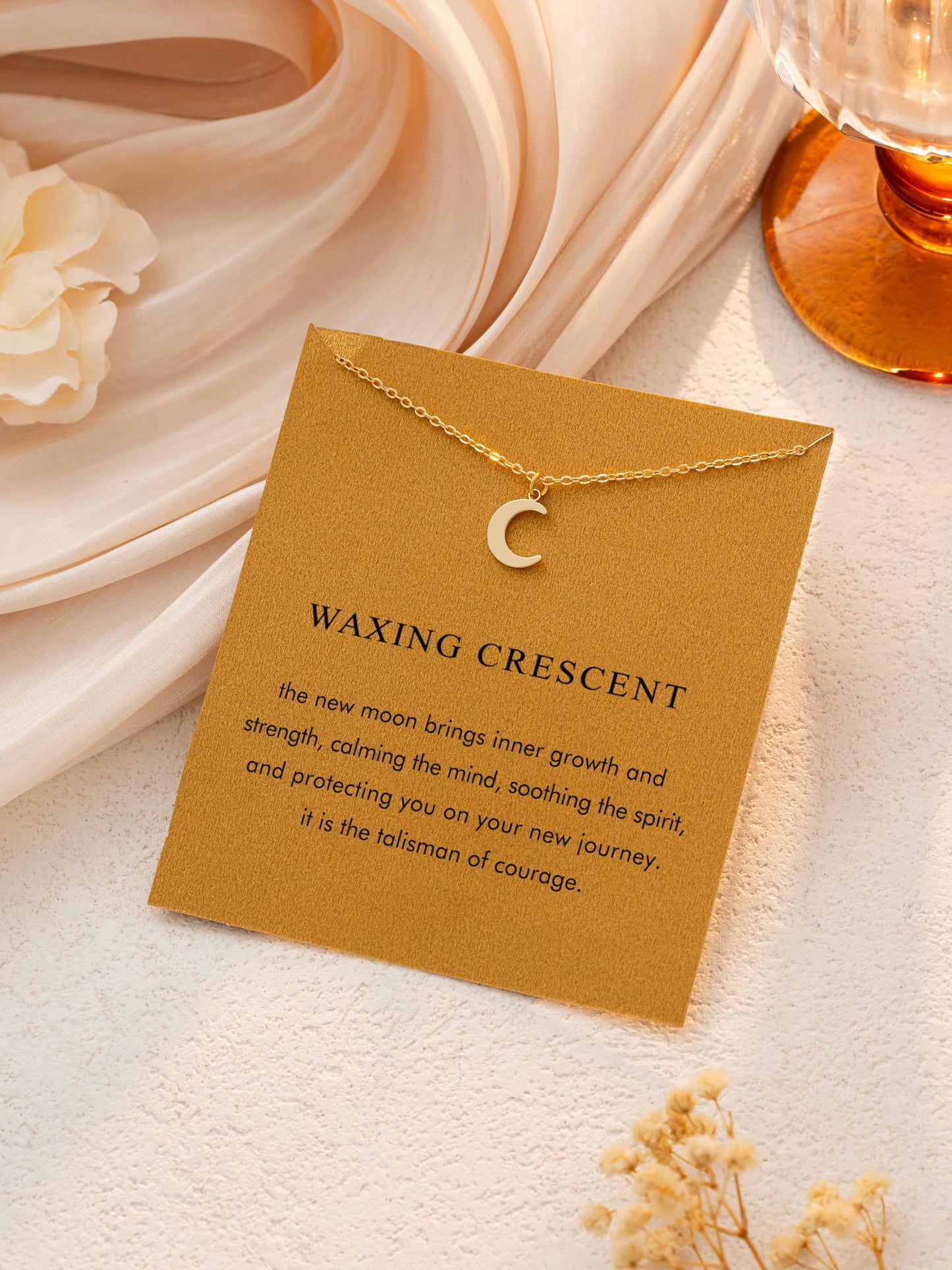 Baydurcan Crescent Moon Necklace Moon Necklaces for Women Emotional Support Gifts for Women(Crescent)