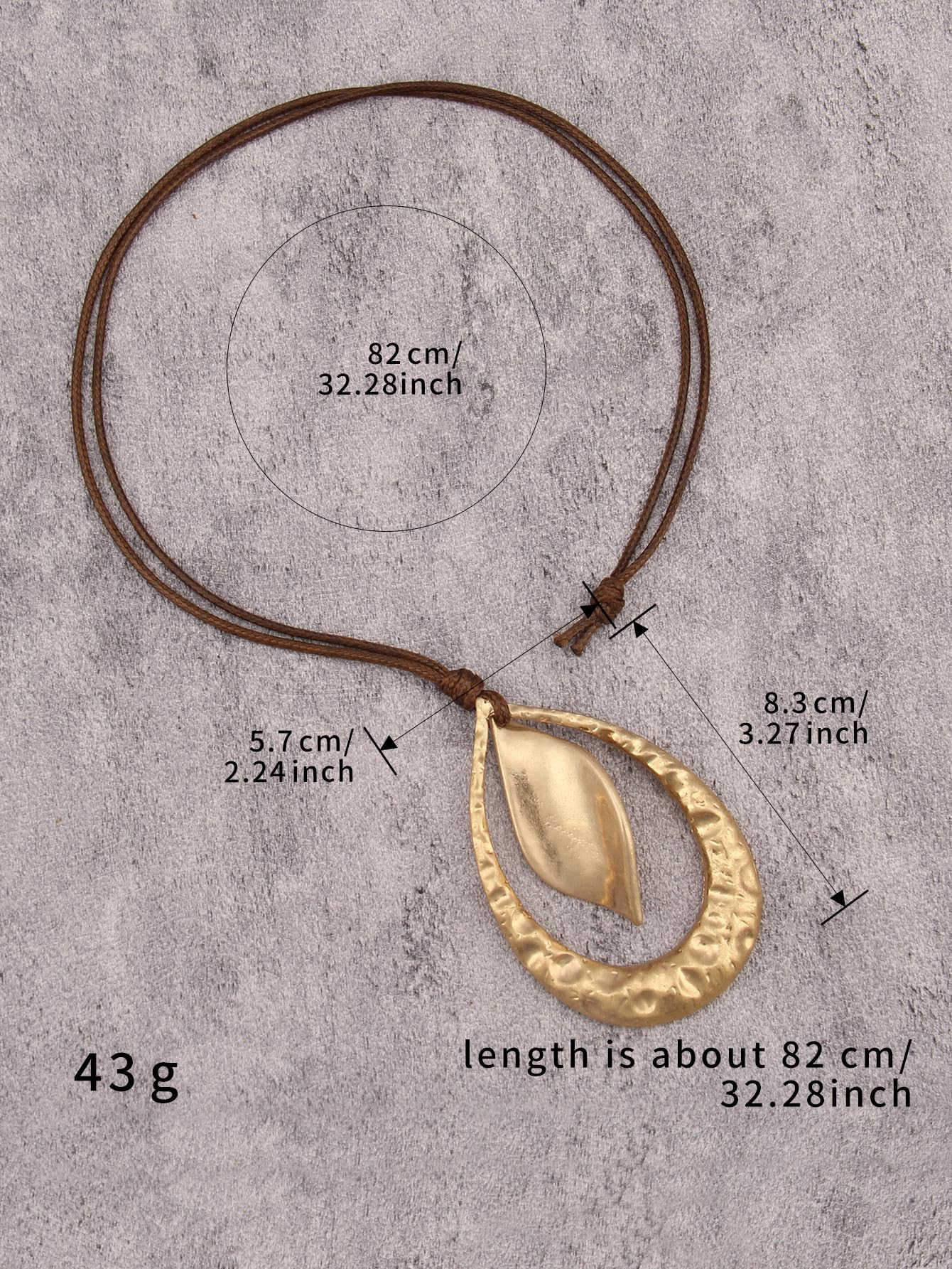 joymiao Long Pendant Necklace for Women Chunky Vintage Bohemian Statement Necklace with Large Gold Pendant Hippie Jewelry