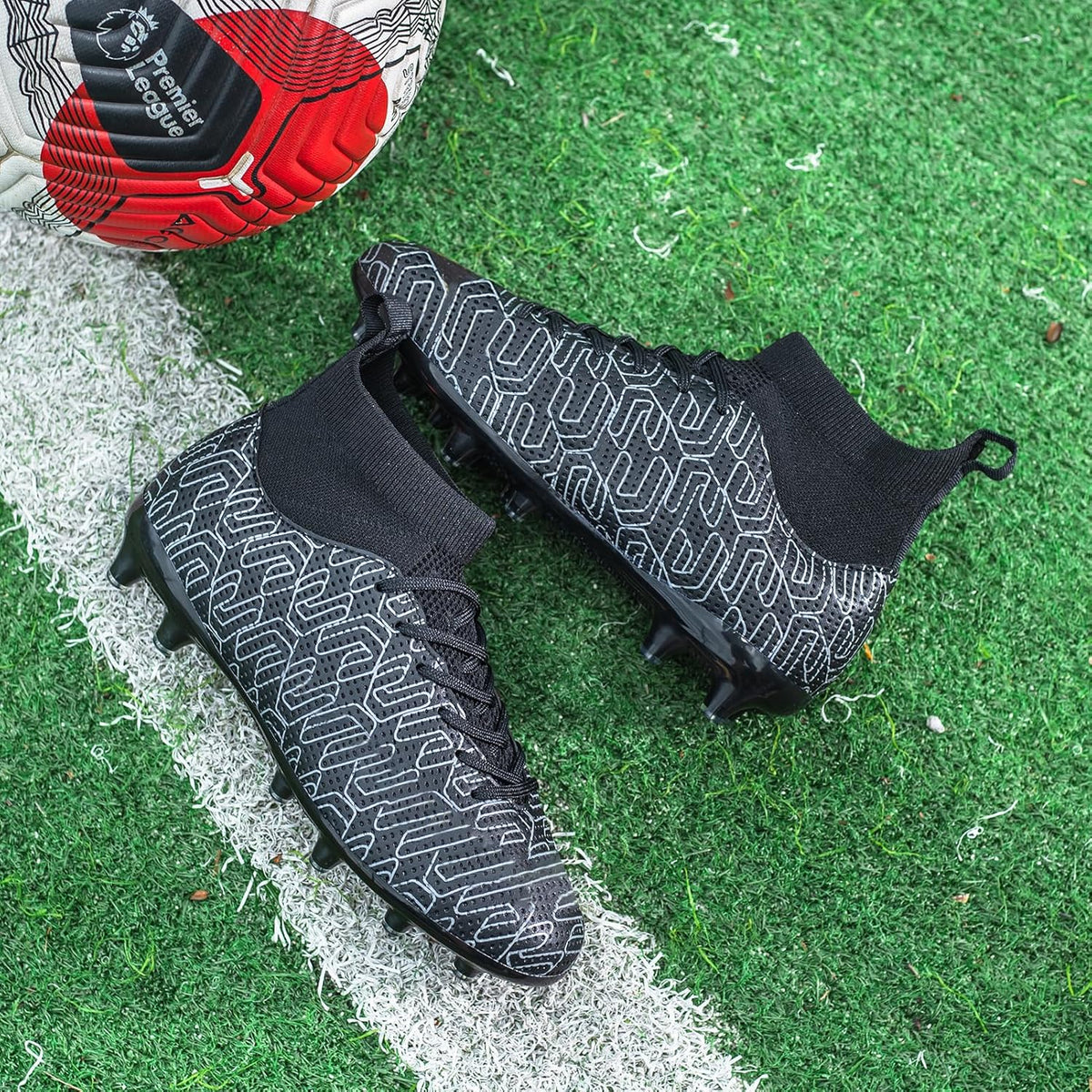Kids Soccer Cleats Boys Youth Firm Groud Cleats for Girls High Top Trainning Football Shoes AG/FG