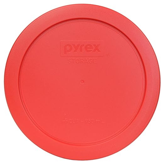 Pyrex 7201-PC 4 Cup Red Food Storage Replacement Lid (2-Pack) - Made in USA