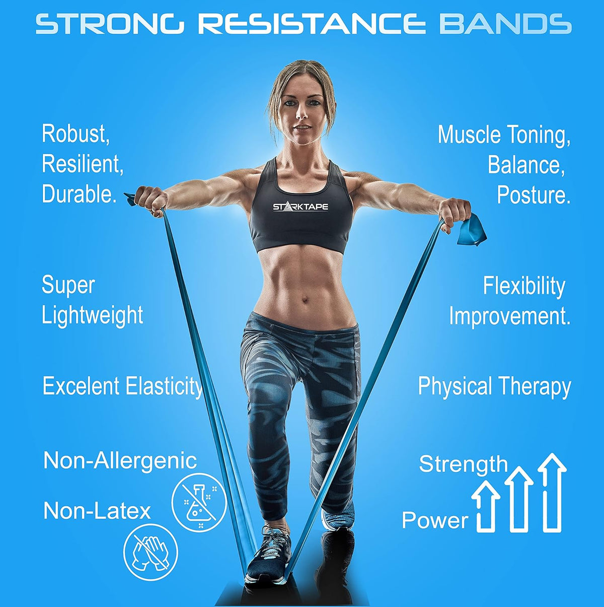 Resistance Bands Professional 8,16, 25, 50 Yards Bulk Rolls. Latex-Free Elastic Physical Therapy Band. No Scent, No Powder - Perfect for Home Exercise, Yoga, Pilates, Gym, Rehab, Workout