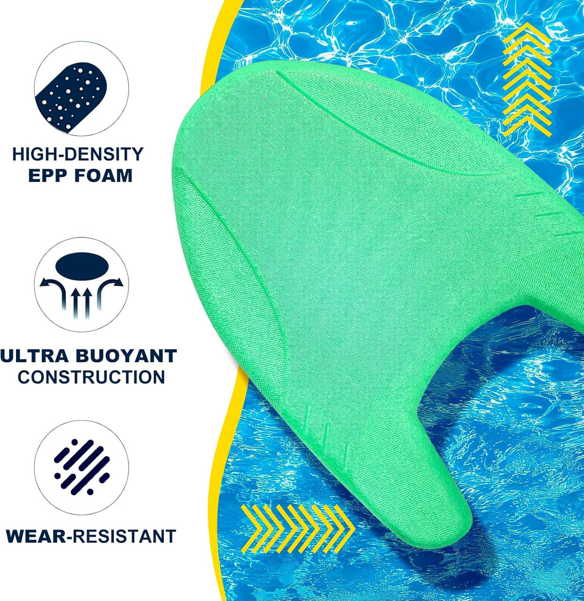 EPP Swimming Kickboard, Training Board, with Ultra-Lightweight and Great Buoyancy for Swimming Lessons, Lap Swimming, Water Aerobics