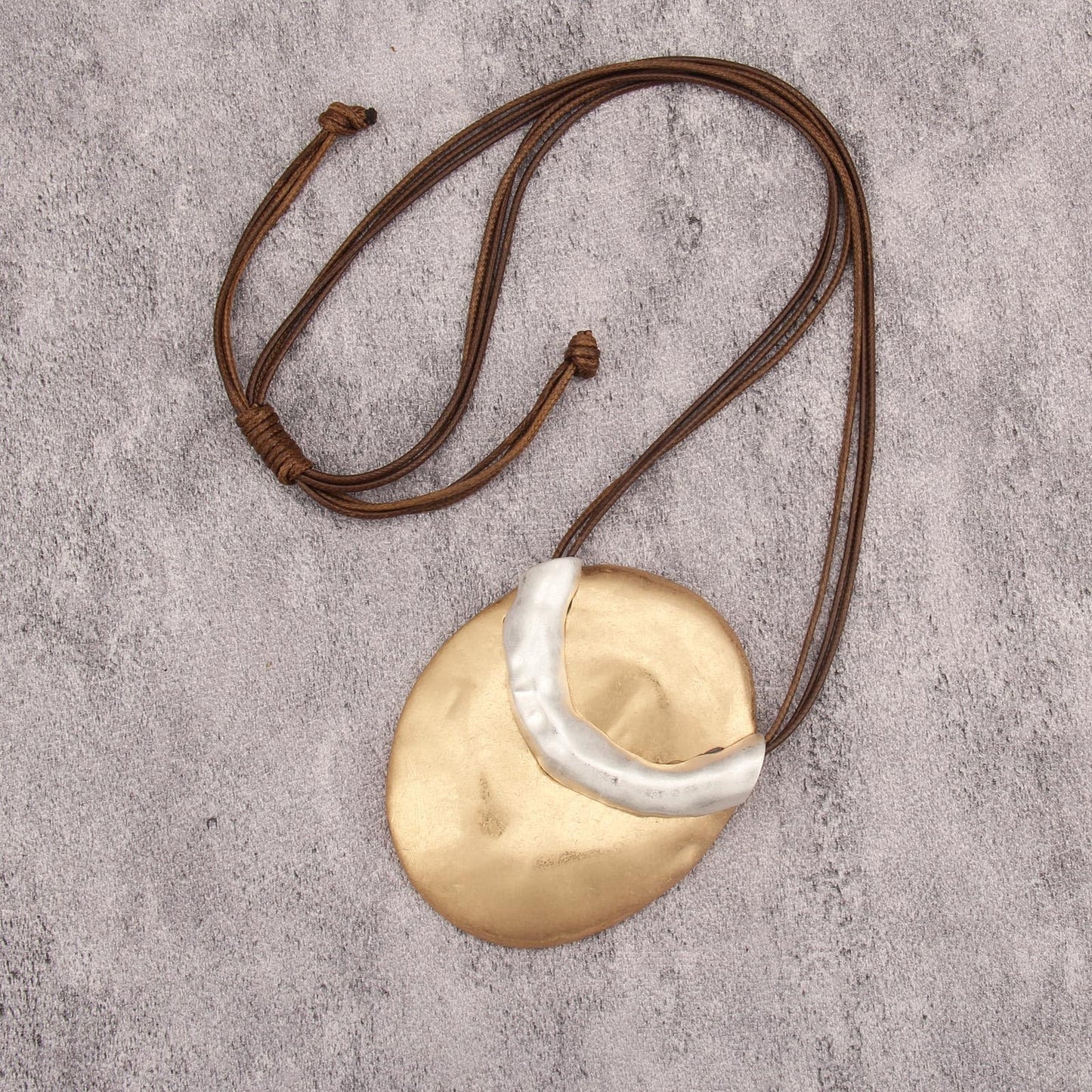 joymiao Chunky Necklace for Women Boho Long Statement Necklace with Round Gold Pendant Vintage Hippie Necklaces Bohemian Jewelry