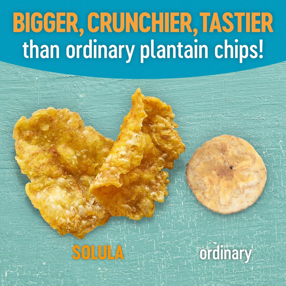 Solula Plantain Crisps Authentic Tostones, Pacific Sea Salt, 4 Ounce (Pack of 6), Kettle Cooked Chips, Gluten Free, Paleo Friendly, Grain Free, Vegan