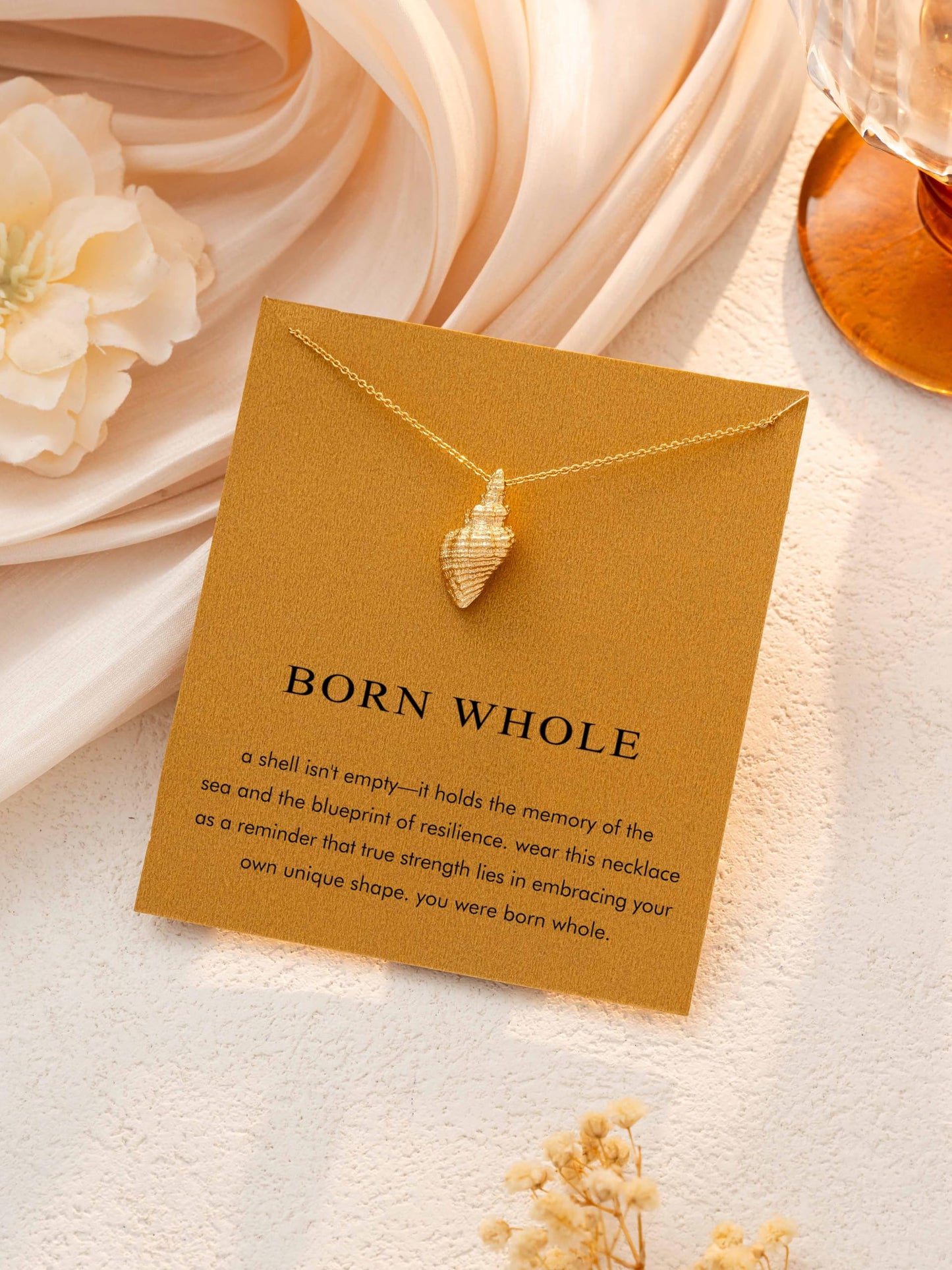 Baydurcan Gold Seashell Necklace Shell Necklaces for Women Gold Shell Necklace Encouragement Gifts for Women (Seashell)