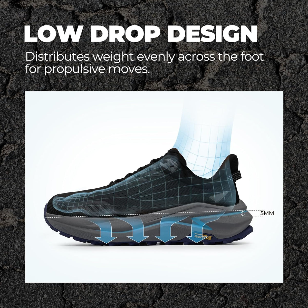 NORTIV 8 Men's Wide Toe Box Trail Running Shoes Cushion Walking Barefoot Tennis Workout Gym Cross Training Shoe Fashion Sneakers for Plantar Fasciitis Bunion