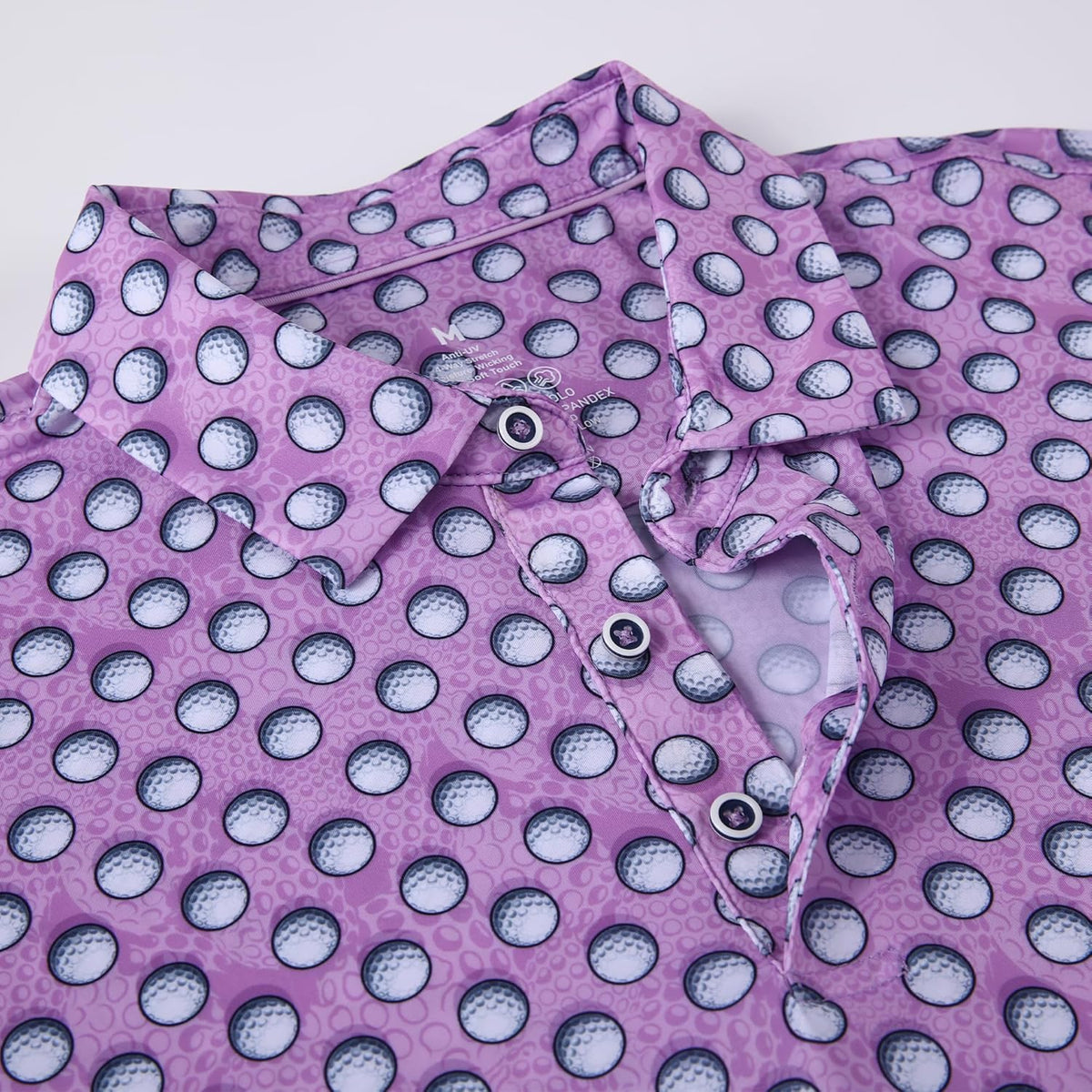 Esabel.C Golf Shirts for Men Dry Fit Performance Short Sleeve Print Moisture Wicking Collared Shirt