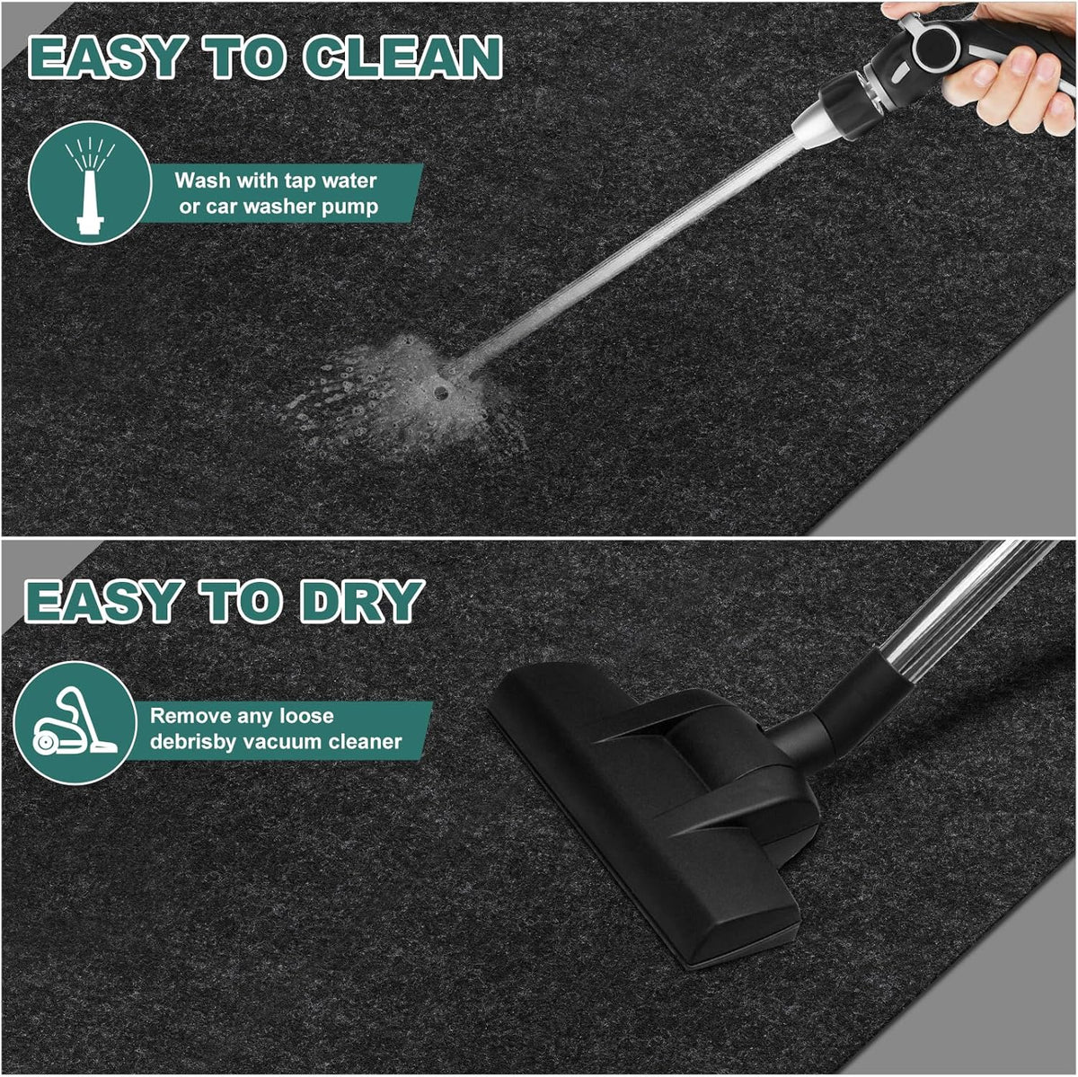 36" x 60" Oil Drip Mat for Garage Driveway, Reusable Rubber Floor Oil Spill Leak Absorbent Pads for Motorcycle Car Oil Leak Stain Resistant(1pcs)