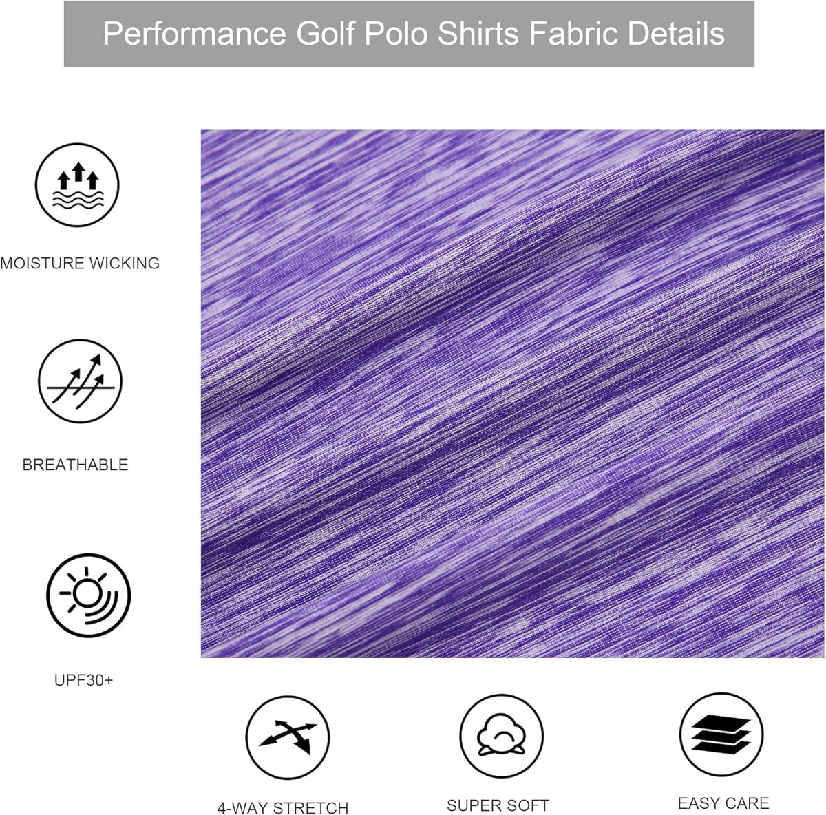 Alex Vando Mens Golf Shirt Moisture Wicking Quick-Dry Short Sleeve Casual Polo Shirts for Men