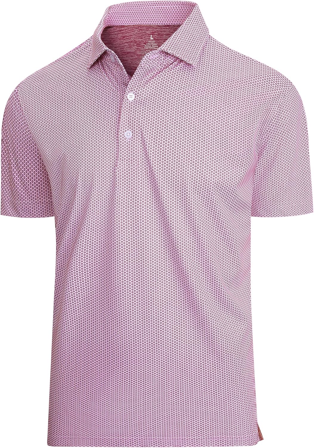SAMERM Mens Golf Shirts Short Sleeve Dry Fit Performance Moisture Wicking Print Sport Polo Shirts for Men Casual