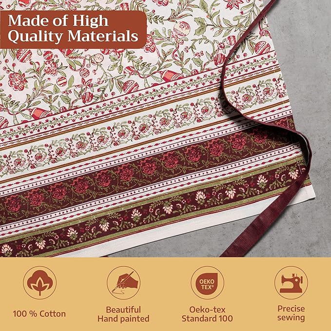 Maison d' Hermine 100% Cotton Apron for women with Pocket Kitchen Chef Apron for Men Cooking Mothers Day Gifts