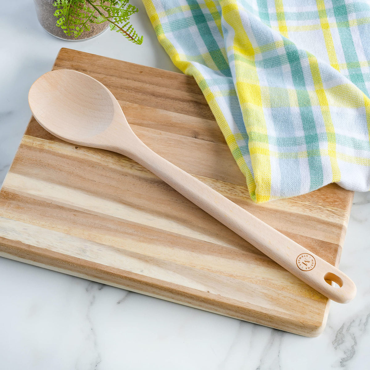 Martha Stewart Bainford Extra Large 14" Solid Wood Spoon - Beech Wood