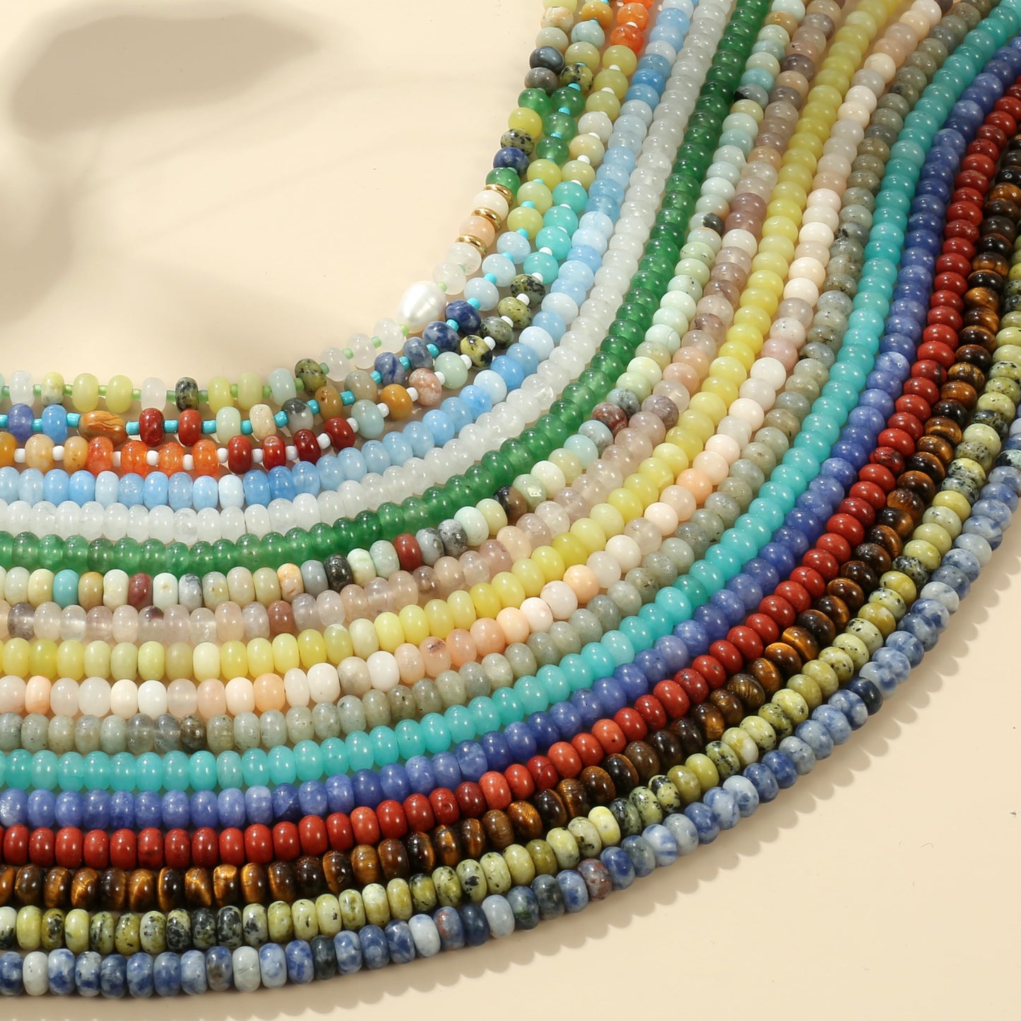 CONRAN KREMIX Yellow Turquoise Stone Beaded Necklace for Women,Natural Gemstone Bead Choker Necklaces Boho Summer Beach Layering Necklace Jewelry Gift for Women