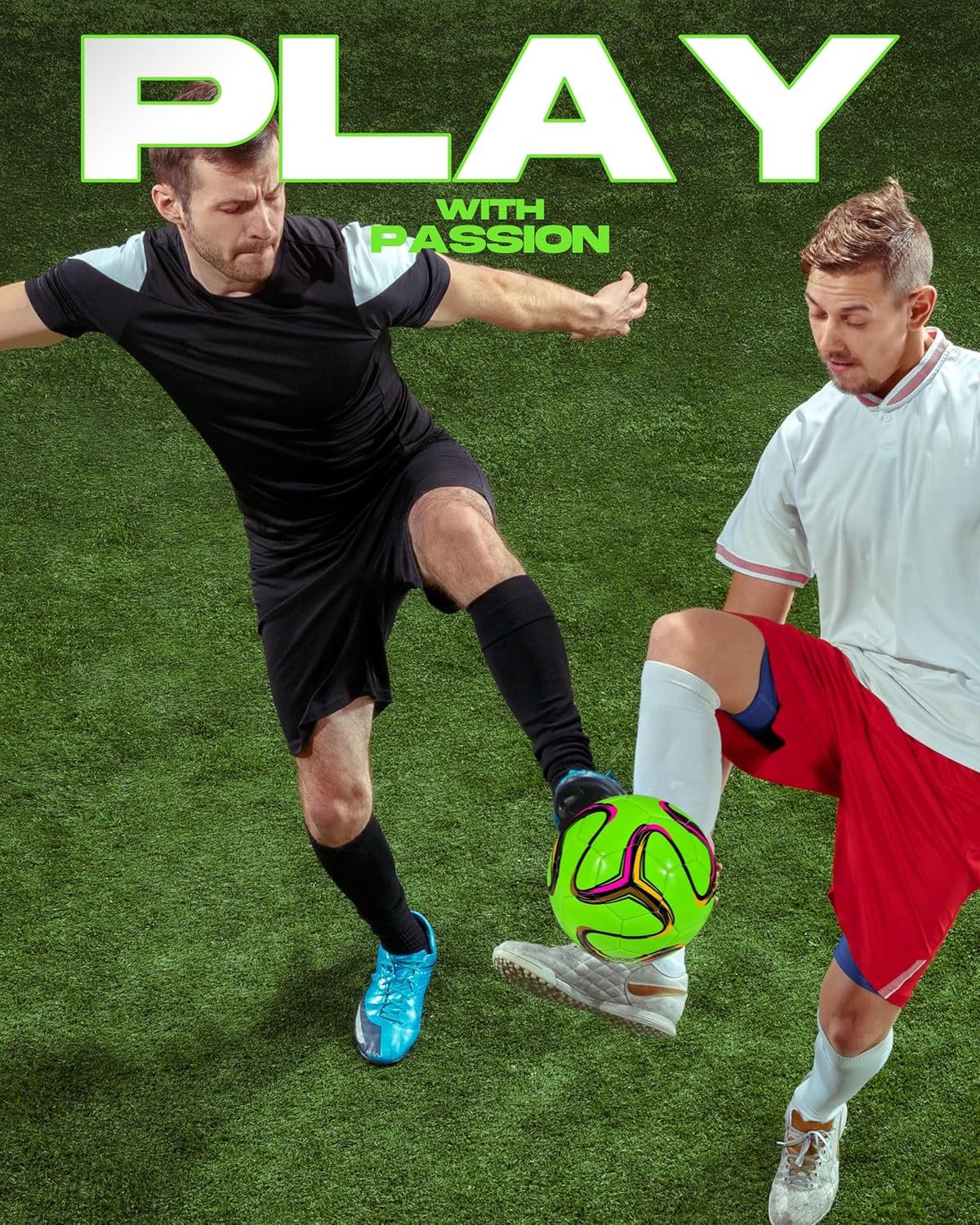American Challenge Brasilia Soccer Ball – Soccer Ball Size 5, 4, 3 & 2 – for Youth & Adults – Ideal for Practice, Training & Grass Fields