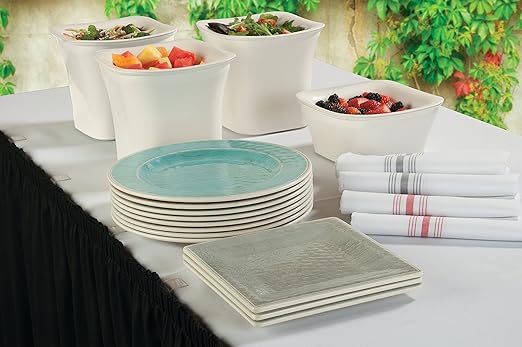 Carlisle FoodService Products Grove Reusable Plastic Plate Square Plate with Rim for Home and Restaurant, Melamine, 8.5 Inches, Smoke, (Pack of 12)
