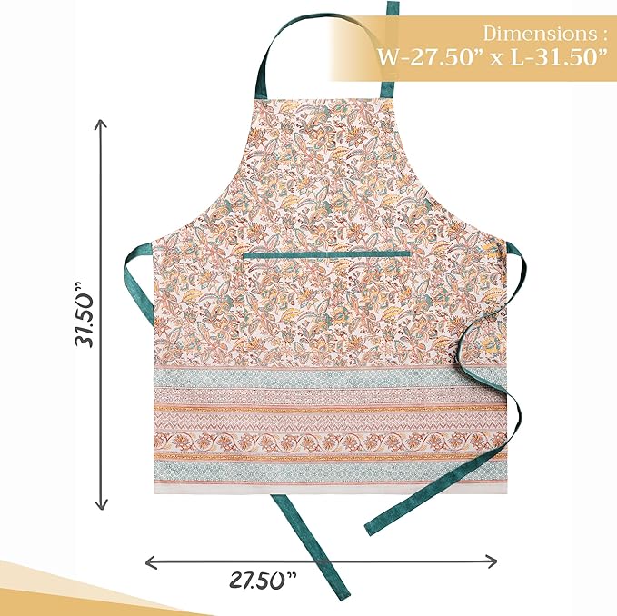 Maison d' Hermine 100% Cotton Apron for women with Pocket Kitchen Chef Apron for Men Cooking Mothers Day Gifts