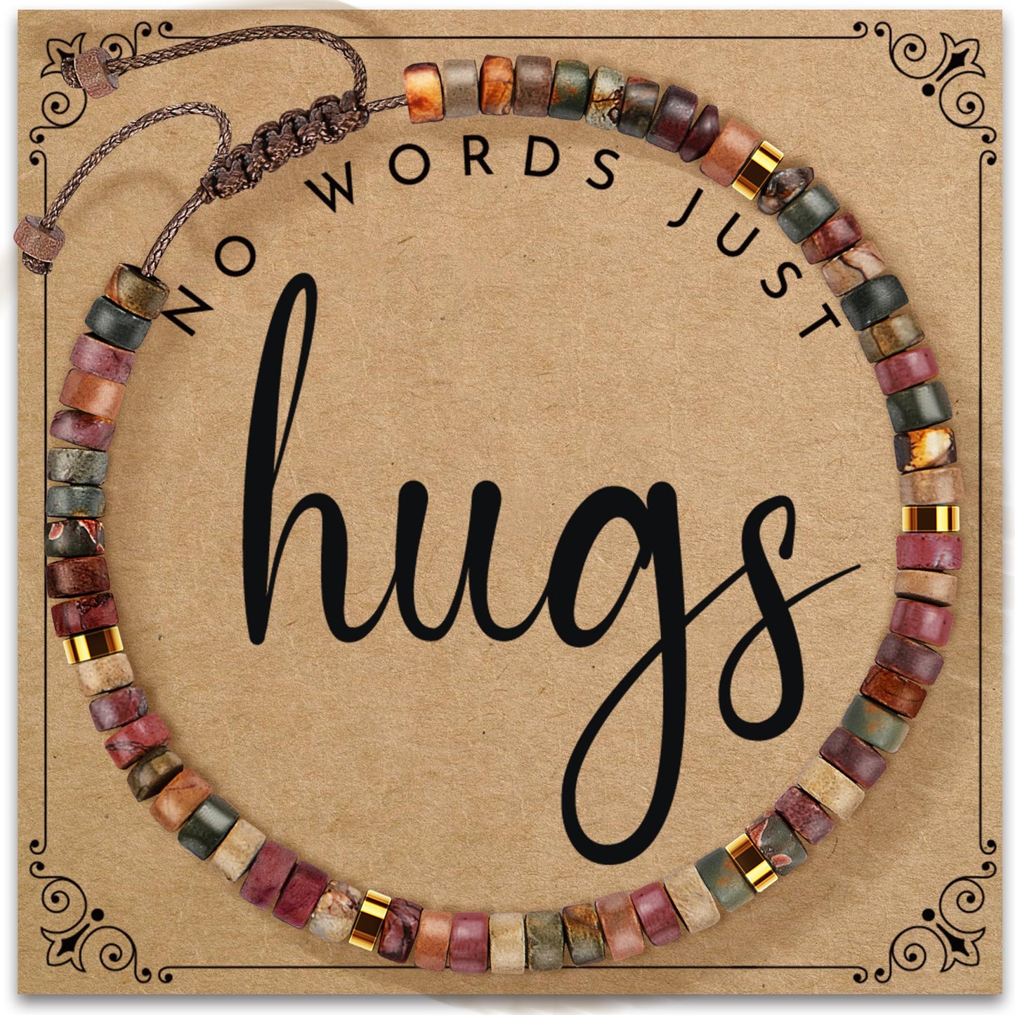 ZOKCC Inspirational Gifts Bracelets for Women - Healing Natural Stone Bracelets - Cheer Up Get Well Soon Gifts for Women Friends Sister Bestie