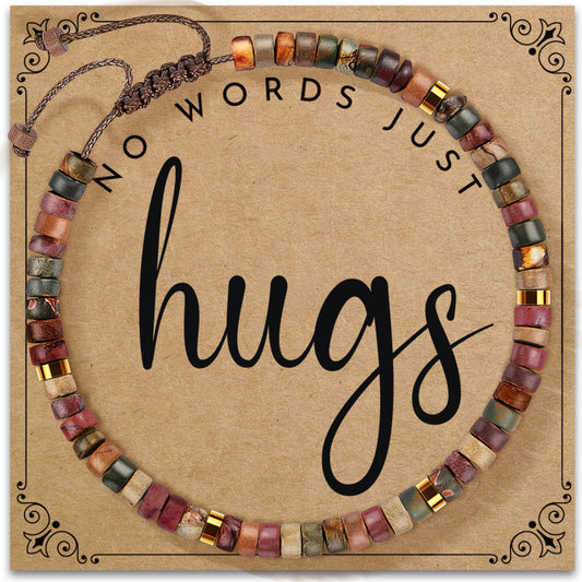 ZOKCC Inspirational Gifts Bracelets for Women - Healing Natural Stone Bracelets - Cheer Up Get Well Soon Gifts for Women Friends Sister Bestie