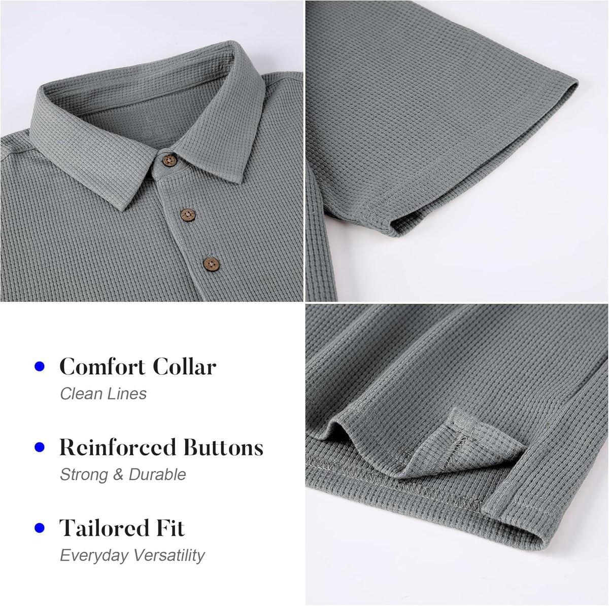 WARHORSEE Golf Polo Shirts for Men Short Sleeve Wrinkle Free 4 Way Stretch Moisture Wicking Performance Collared Tshirts