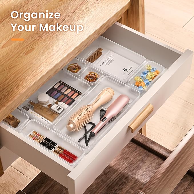 【Military Grade】A-LuGei Drawer Organizer, 【】 Makeup organizer, 【Holds 177 Items】 Bathroom Organizers and Storage, Organization and Storage, Desk Drawer Organizer for Bathroom Vanity