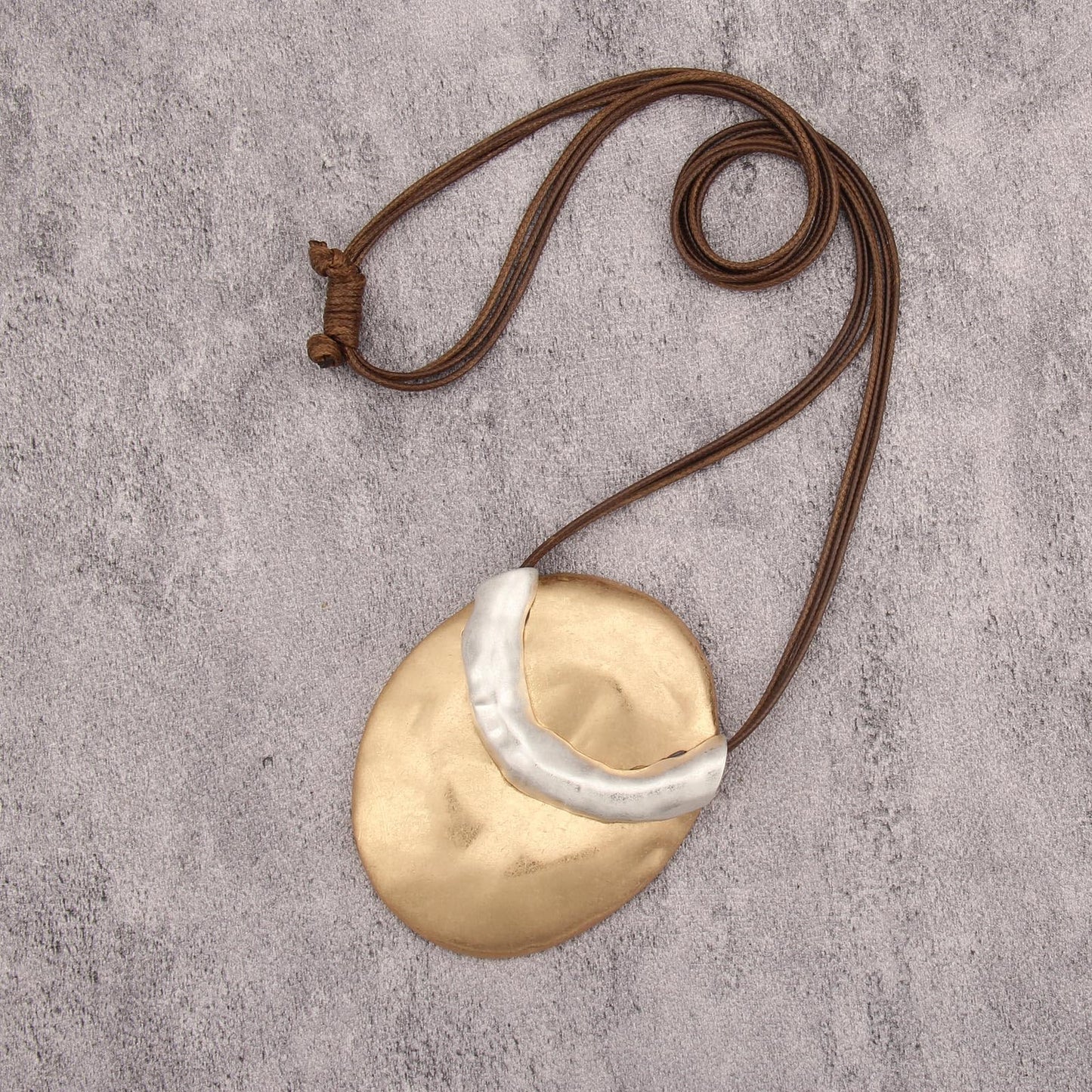 joymiao Chunky Necklace for Women Boho Long Statement Necklace with Round Gold Pendant Vintage Hippie Necklaces Bohemian Jewelry